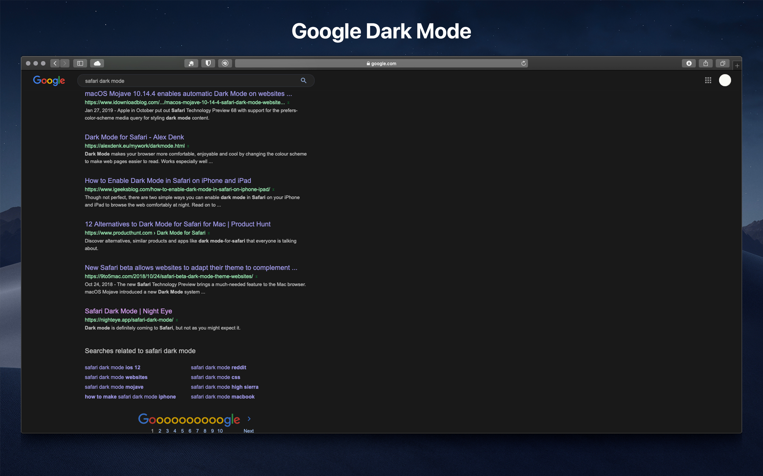 Google_Night Eye - Dark mode extension